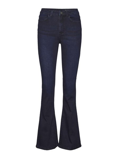 Noisy May NMSALLIE KORKEAVYÖTÄRÖISET LEVEÄLAHKEISET FARKUT, Dark Blue Denim, highres - 27021552_DarkBlueDenim_001.jpg