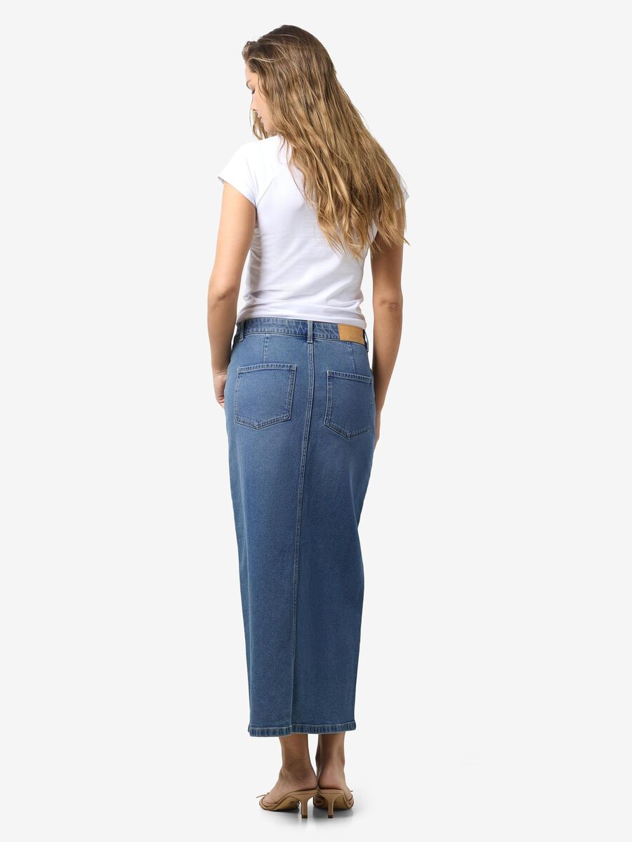 Carousel image - MIDI DENIM SKIRT, Medium Blue Denim | 3