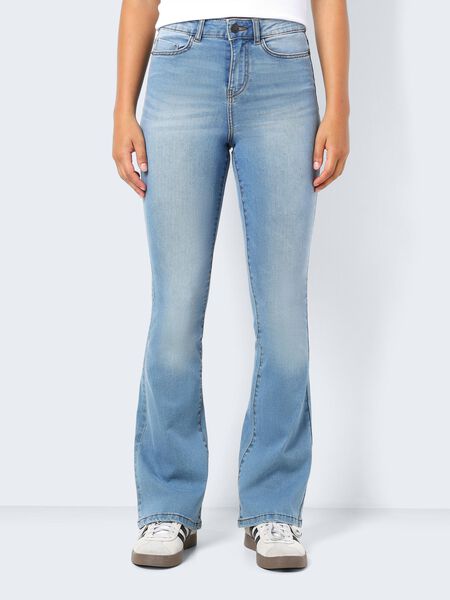 Noisy May NMSALLIE HIGH WAISTED FLARED JEANS, Light Blue Denim, highres - 27019304_LightBlueDenim_003.jpg