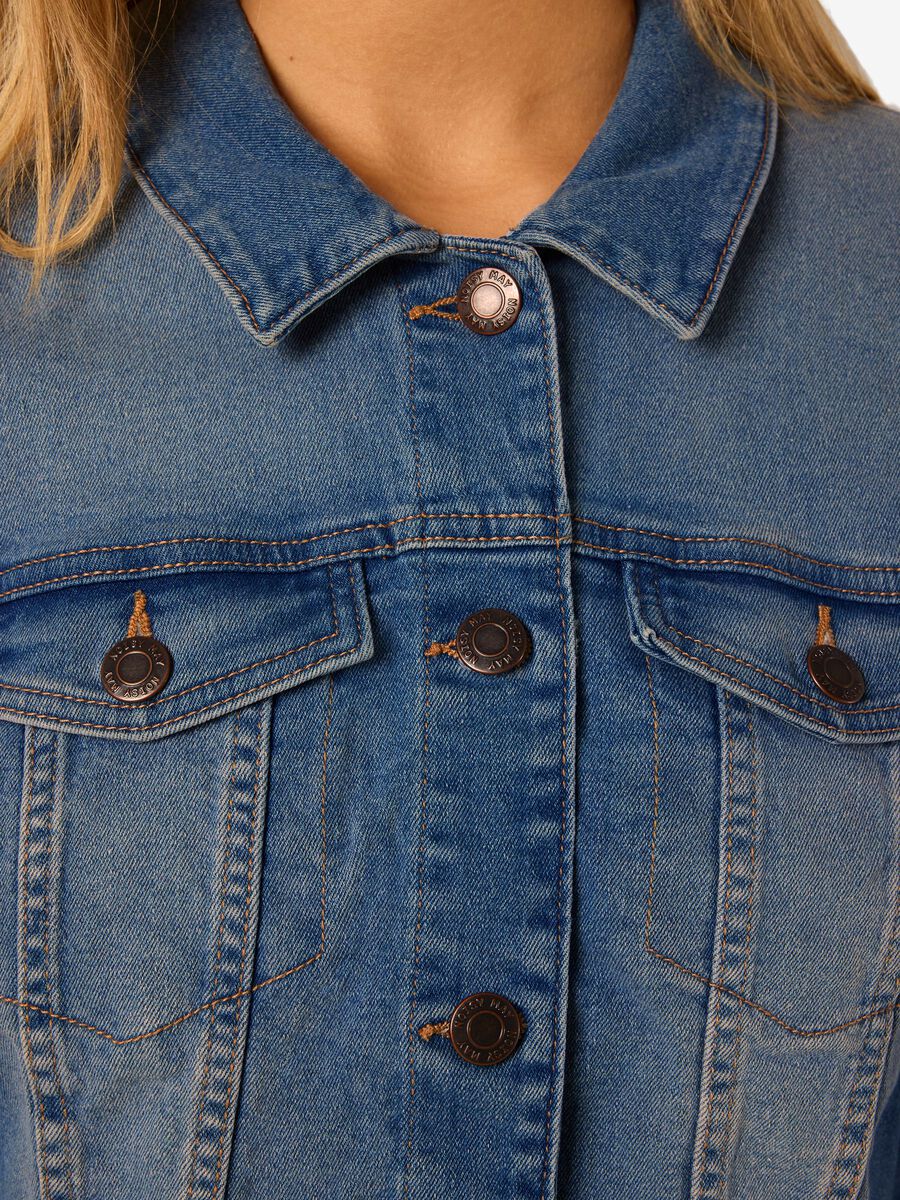 Carousel image - SHORT DENIM JACKET, Medium Blue Denim | 5