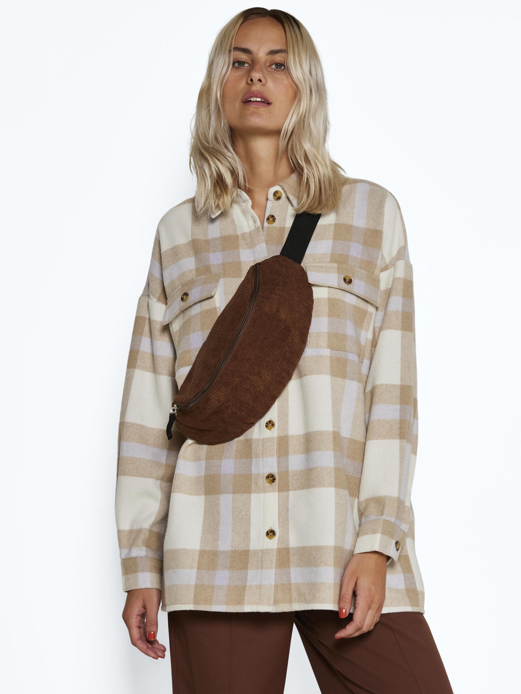 CORDUROY BUM BAG Brown NOISY MAY