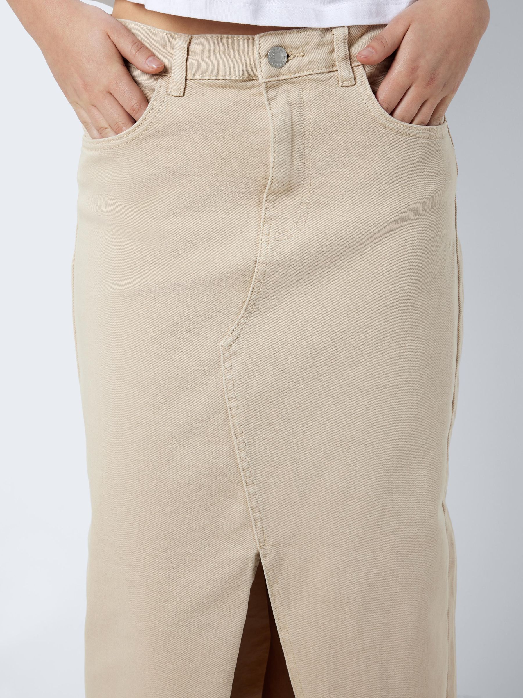Long khaki sale denim skirt