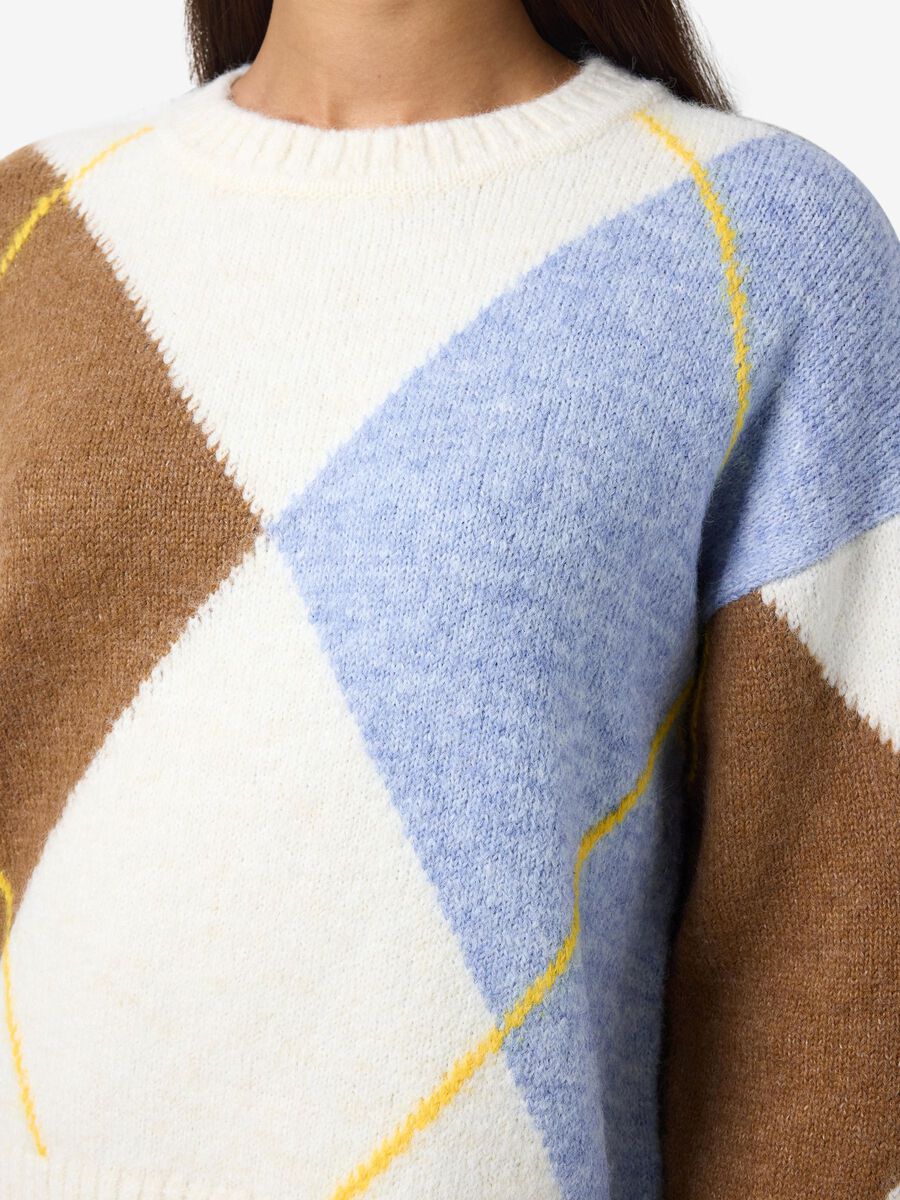 Carousel image - ARGYLE JUMPER, Cloud Dancer | 5