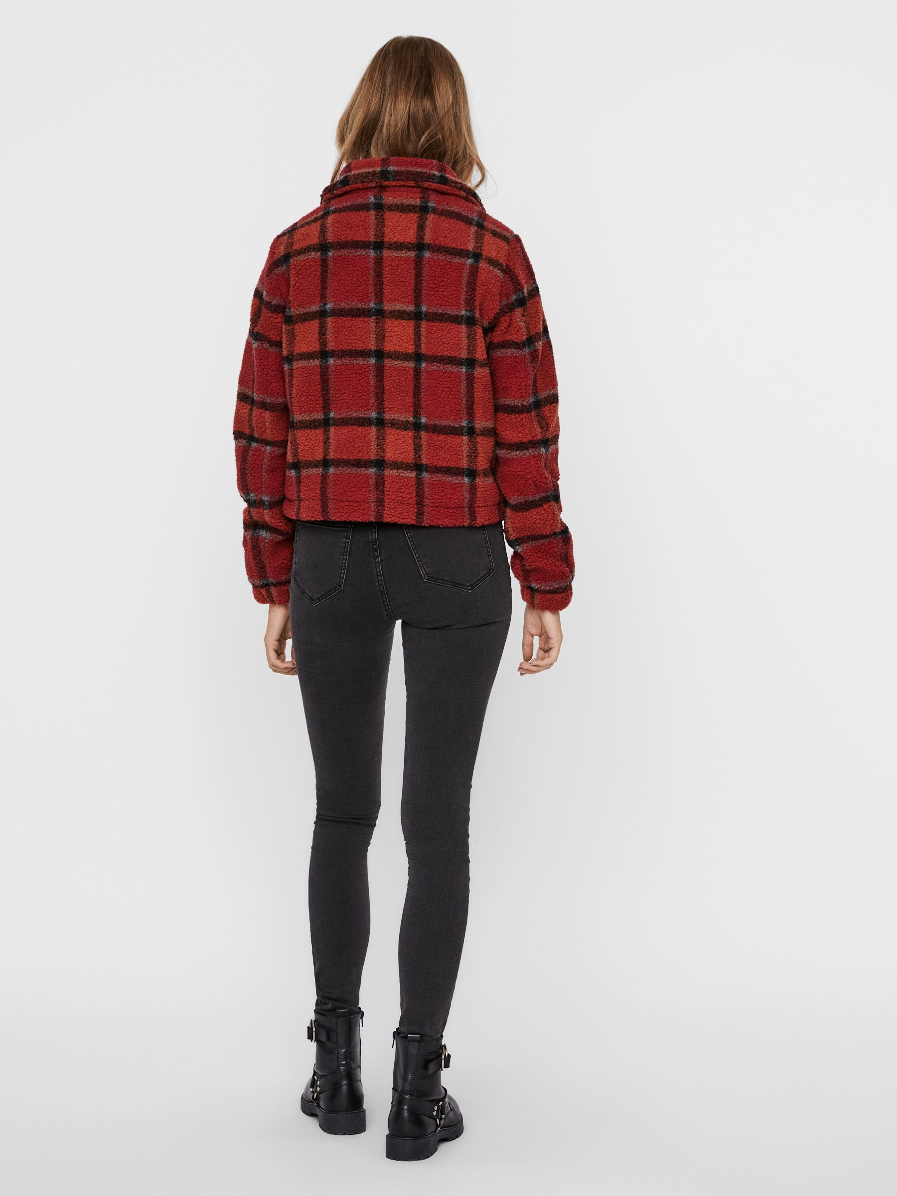 Checkered red jacket online