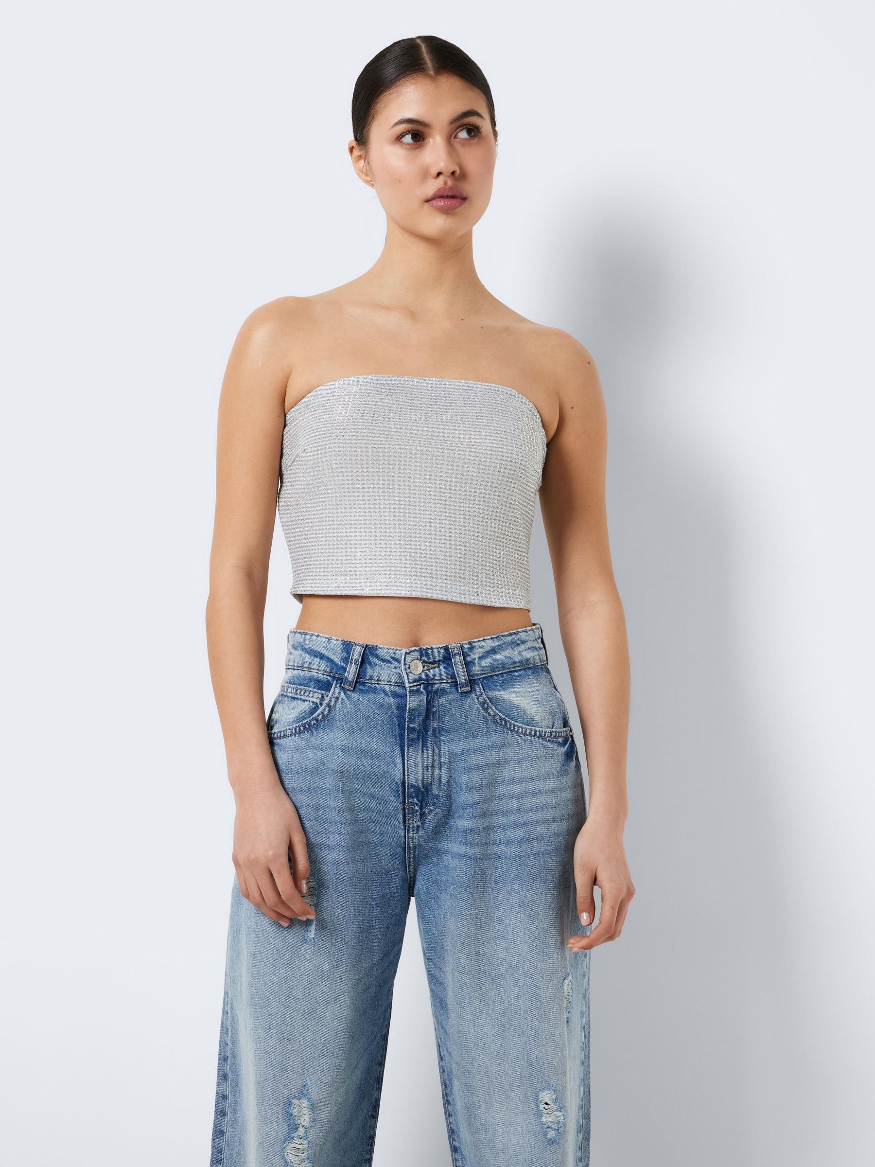 Glitter strapless top hotsell