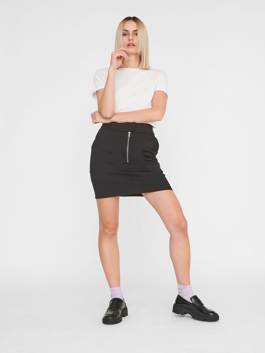 HIGH WAISTED SKIRT, Black, highres