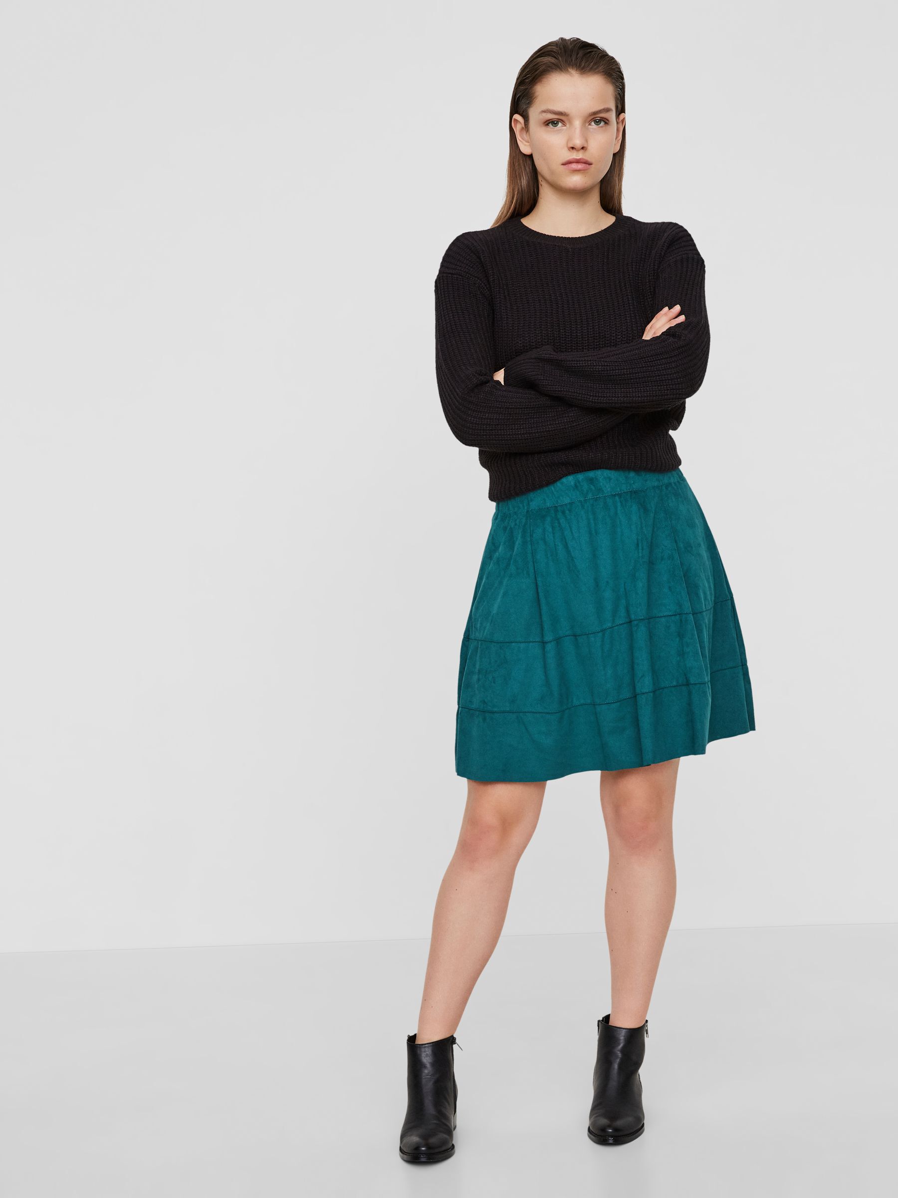 FAUX SUEDE SKIRT Green NOISY MAY