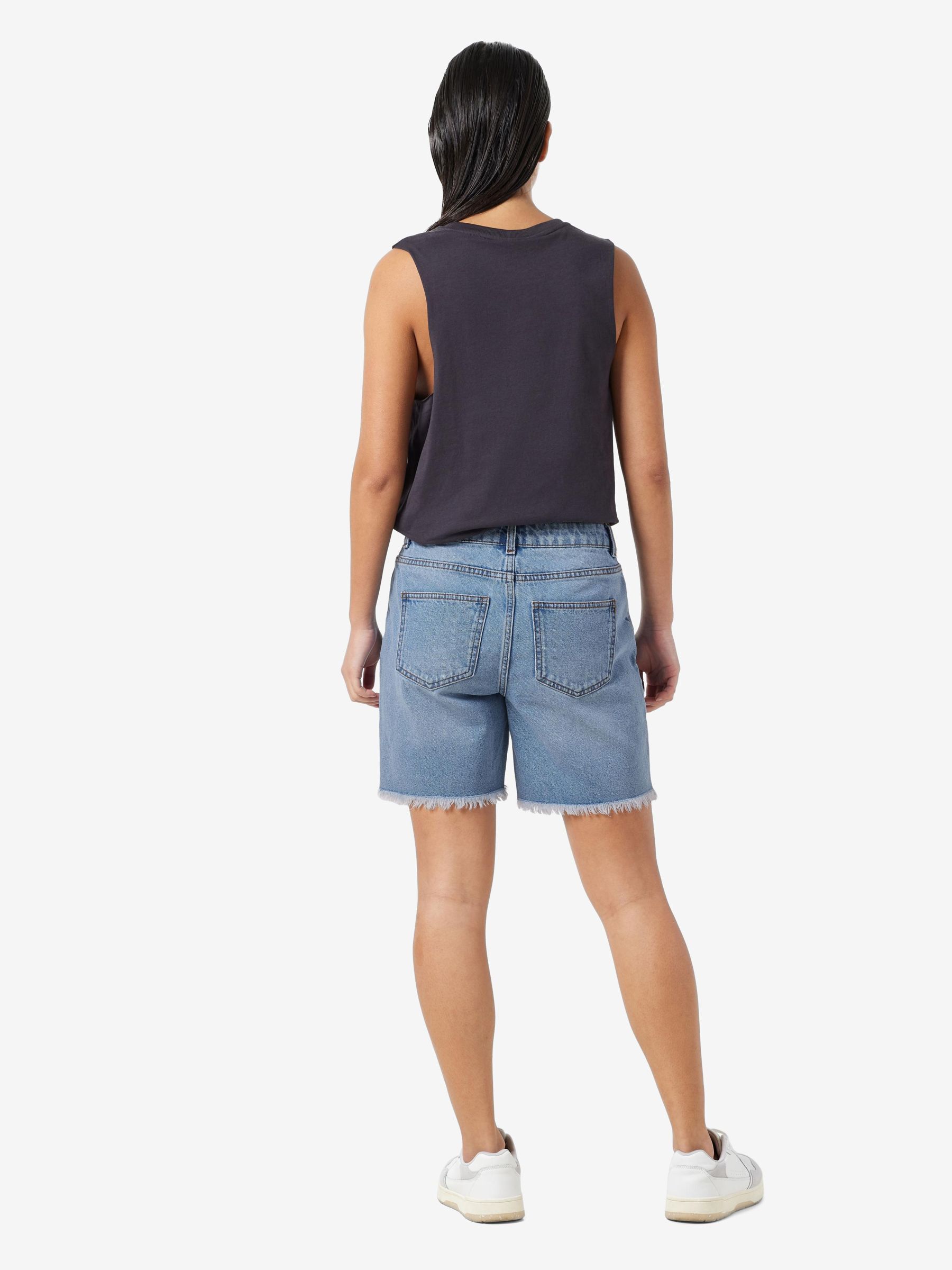 NORMAL WAISTED FRILL DENIM SHORTS Blue NOISY MAY