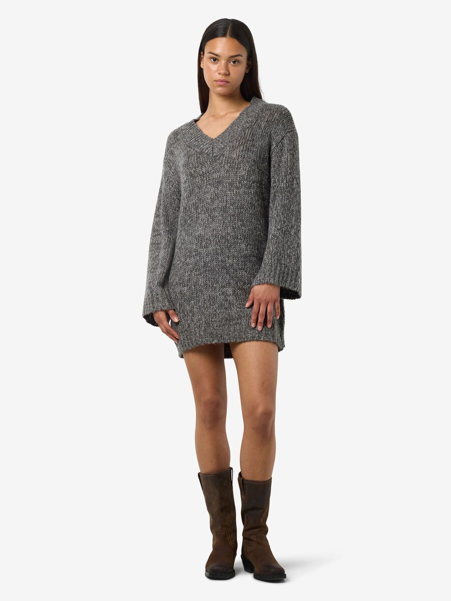 Carousel image - NMGINNA KNITTED DRESS, Medium Grey Melange | 4