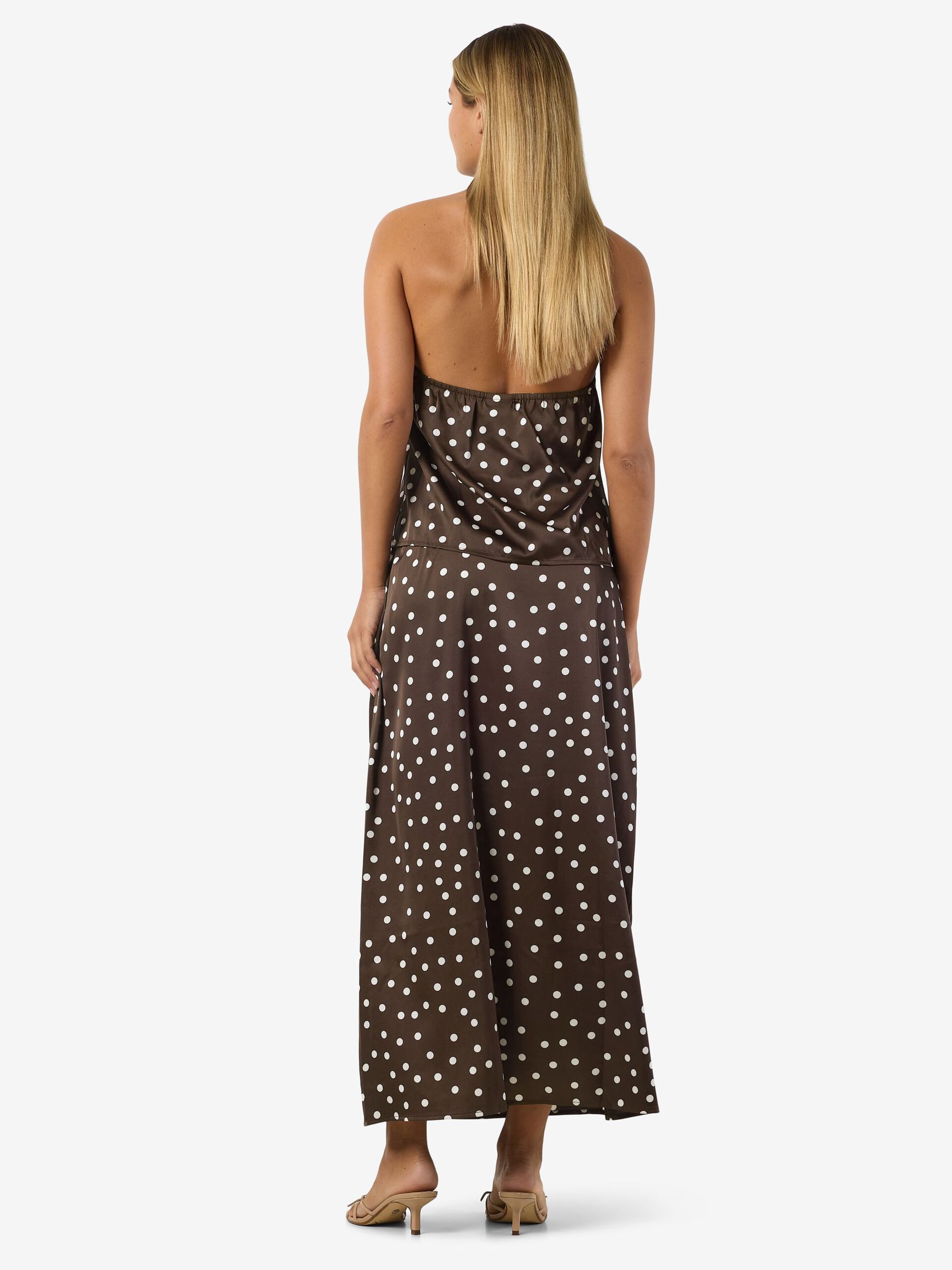 Carousel image - SATIN MIDI SKIRT, Chocolate Brown | 3