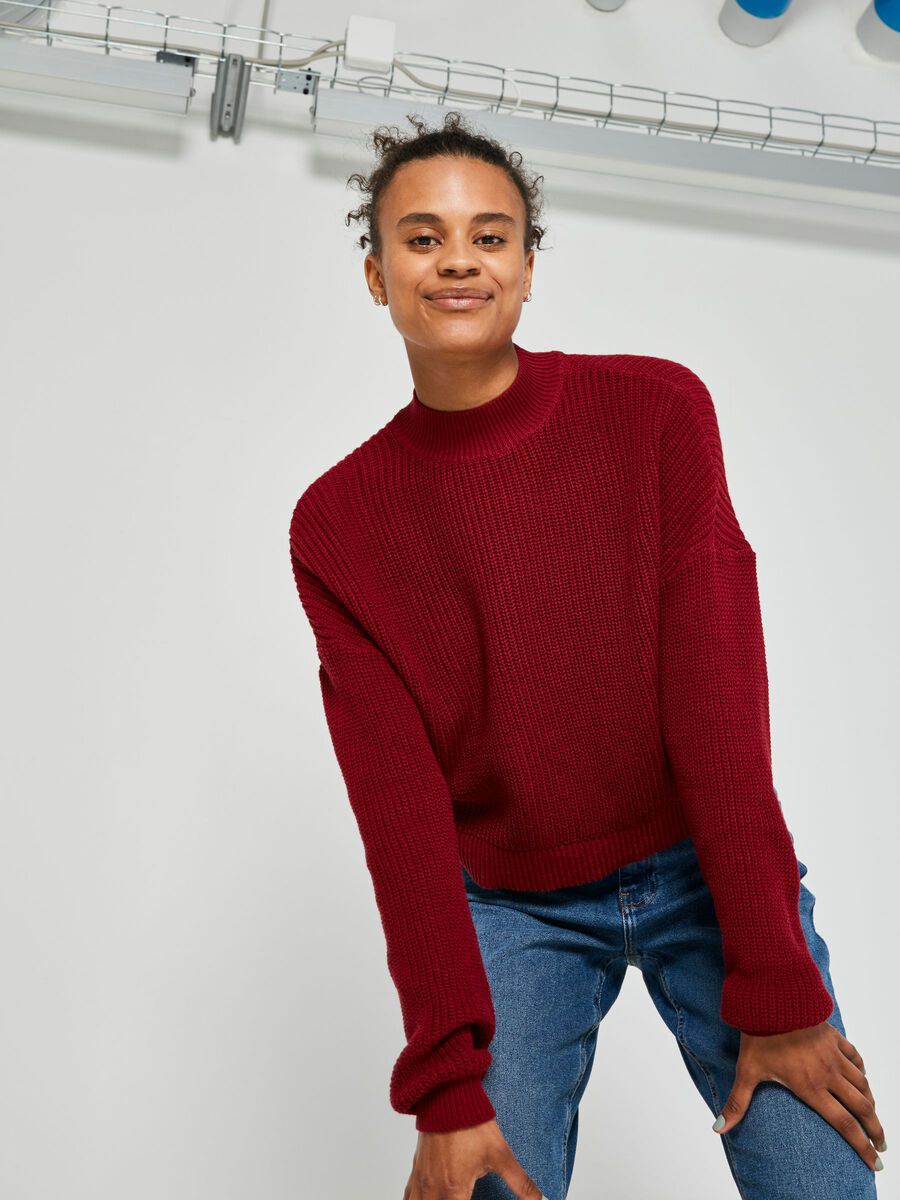 Noisy May CROPPED KNITTED PULLOVER, Rhubarb, highres - 27017408_Rhubarb_873633_007.jpg