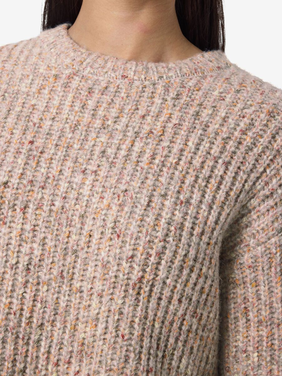 Carousel image - STRIKKET JUMPER, Light Grey Melange | 5