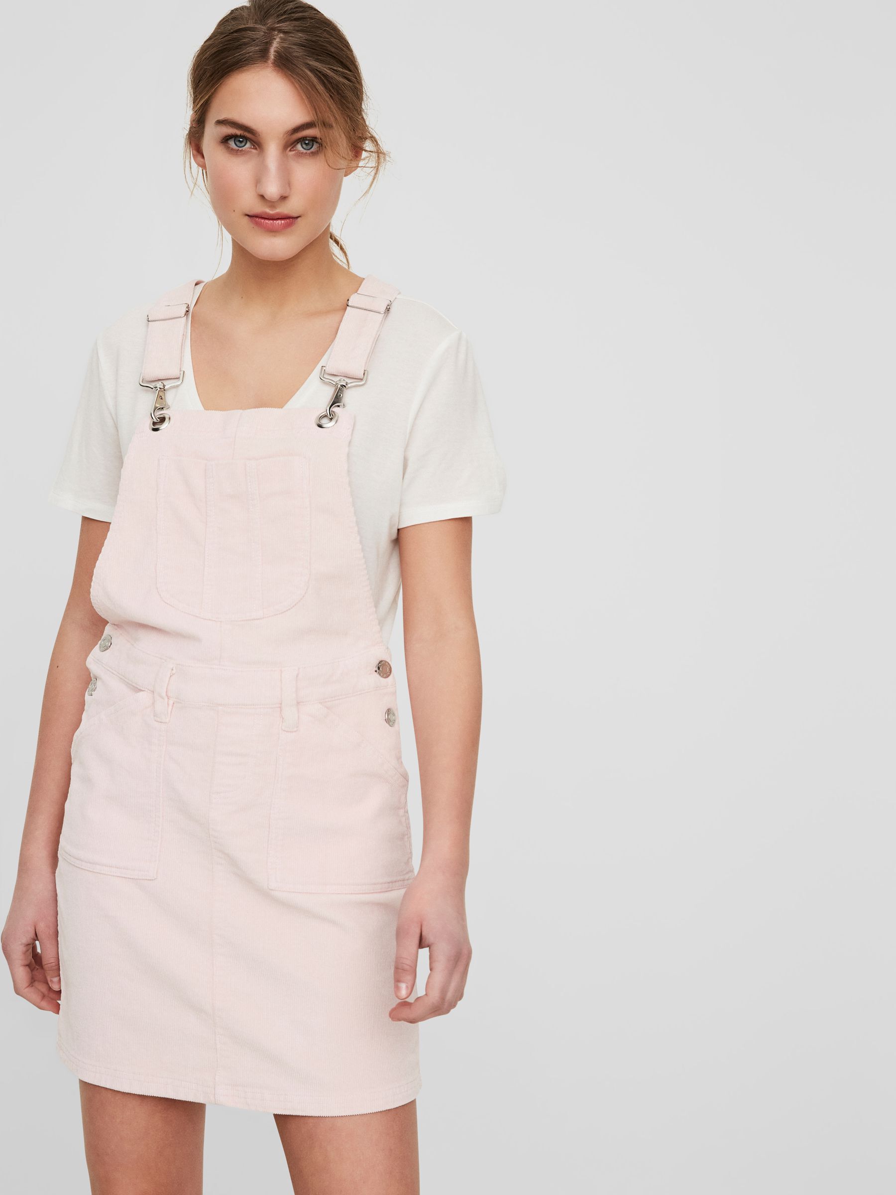 Pink cord shop dungaree dress