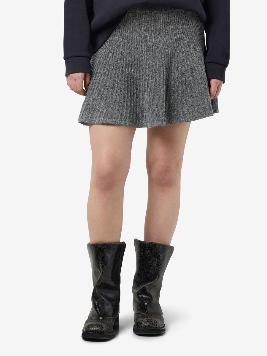 Product carousel image - EN MAILLE MINI-JUPE, Medium Grey Melange | 1