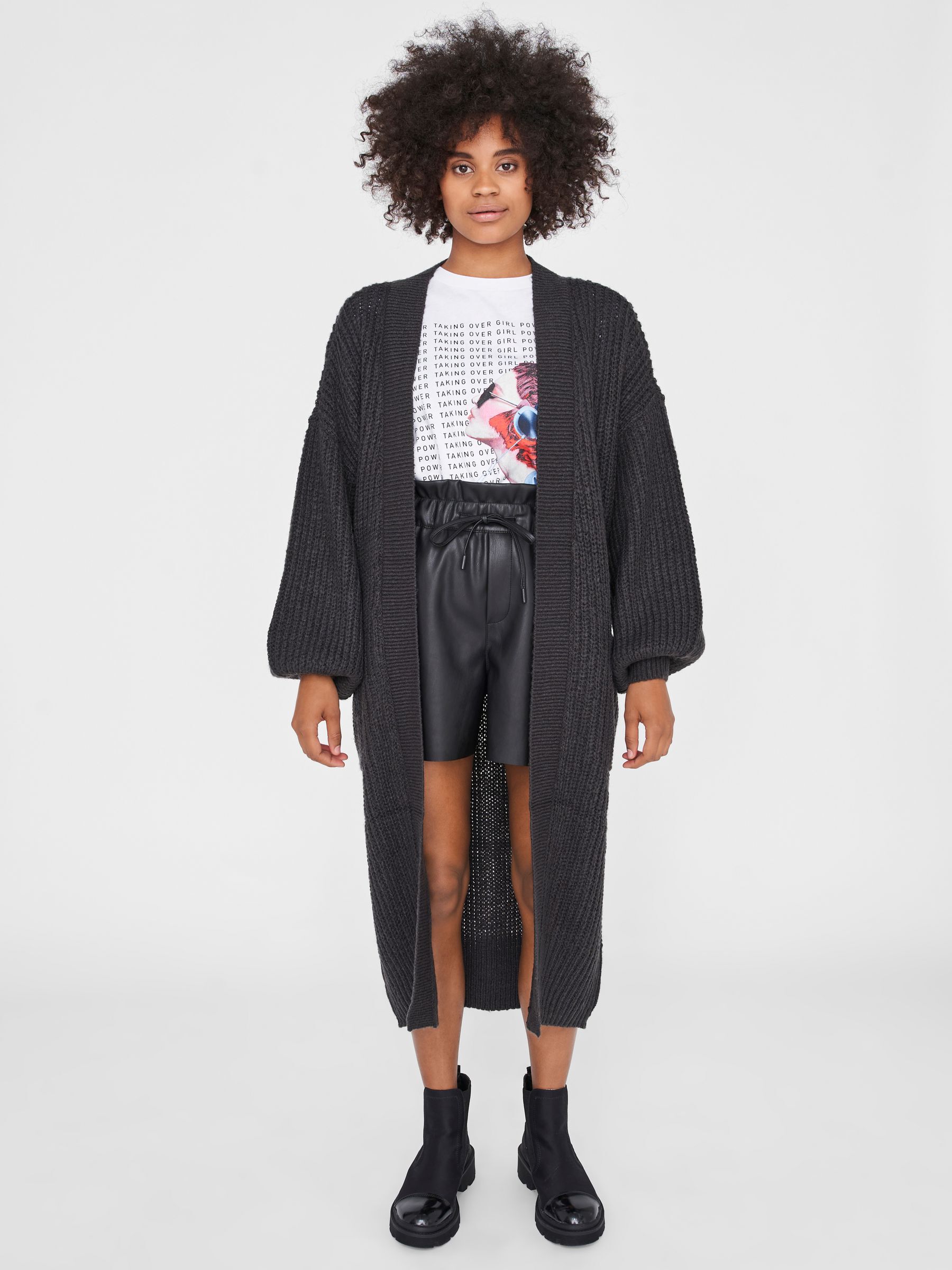 OVERSIZED KNITTED CARDIGAN Grey NOISY MAY