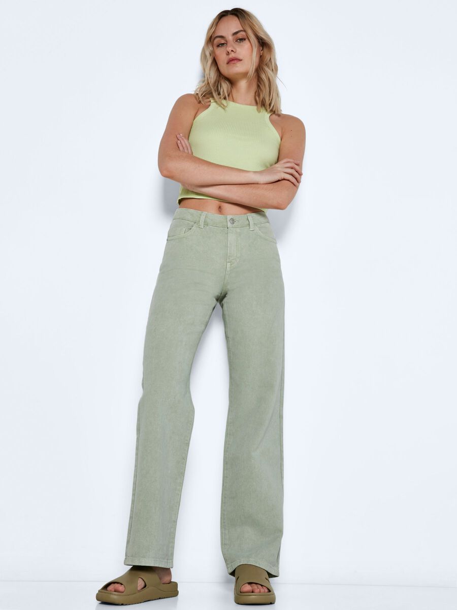 Noisy May NMAMANDA NATURAL DYED MID-RISE JEANS, Fog Green, highres - 27021001_FogGreen_007.jpg