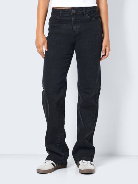 Noisy May NMYOLANDA NORMAL WAISTED WIDE LEG JEANS, Black, highres - 27029317_Black_003.jpg