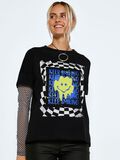 Noisy May MESH SLEEVE T-SHIRT, Black, highres - 27022835_Black_003.jpg