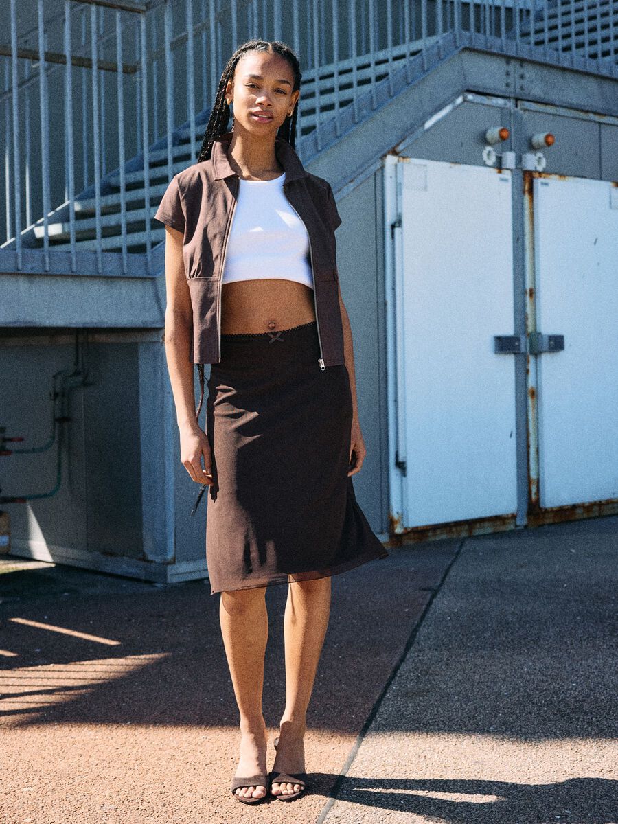 Carousel image 7 NMJUDITH MESH MIDI SKIRT, Demitasse