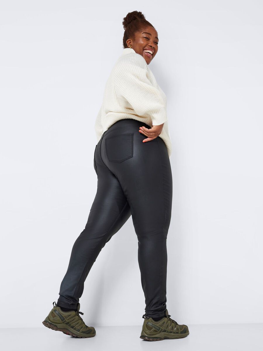 Noisy May CURVE COATED TROUSERS, Black, highres - 27014925_Black_007.jpg
