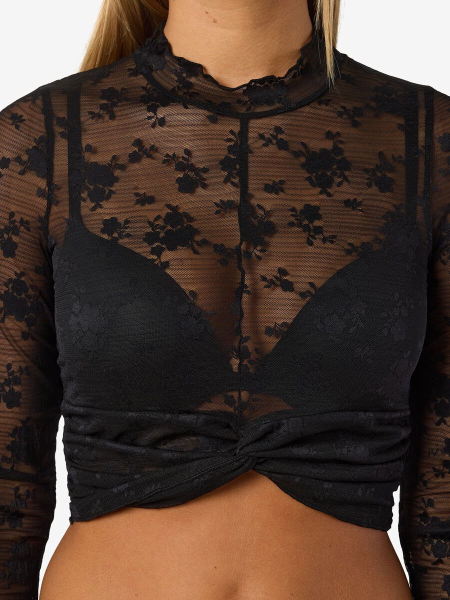 Carousel image - NMEVE LONG SLEEVED TOP, Black | 5