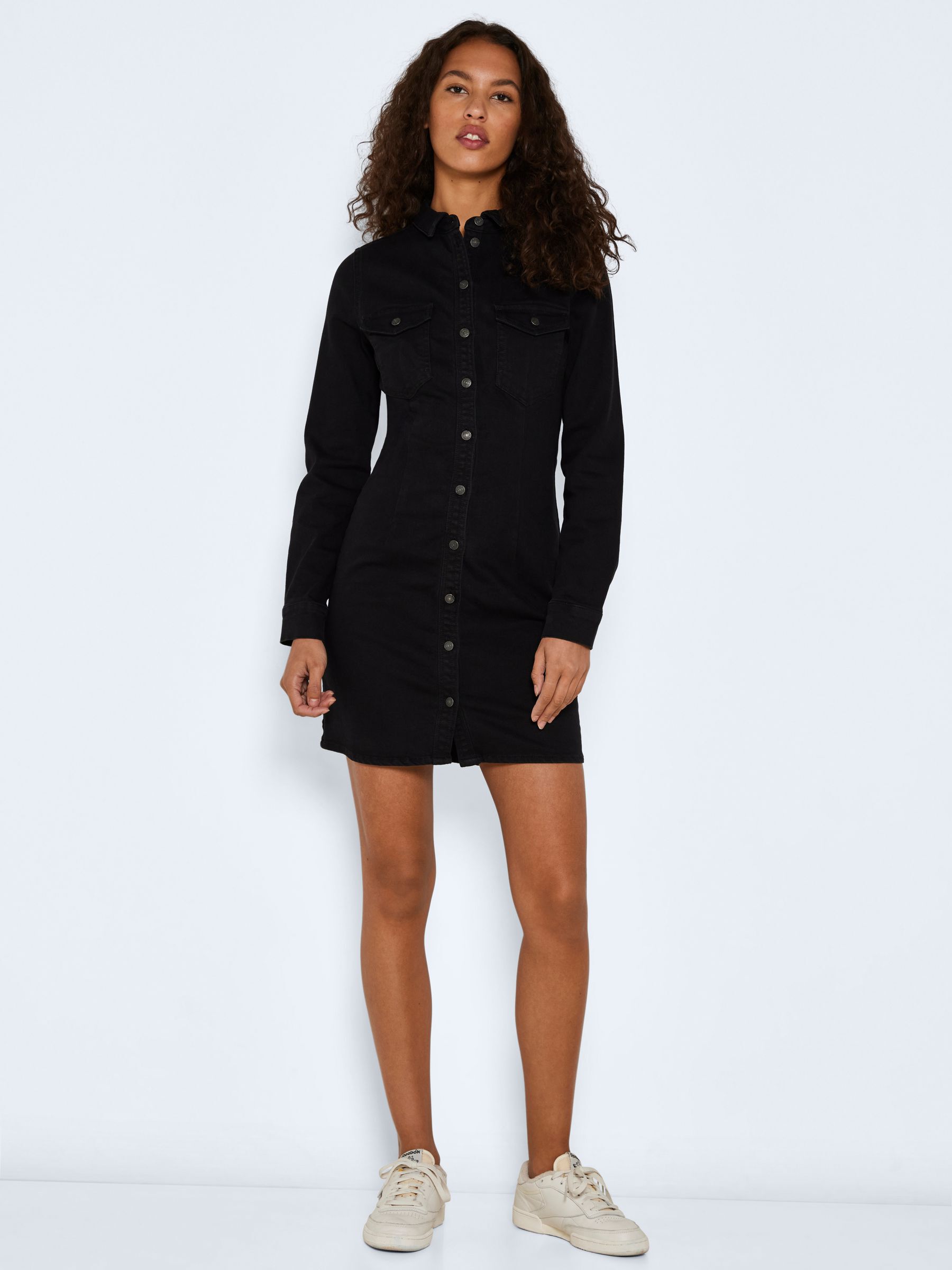 LONG SLEEVED DENIM DRESS Black NOISY MAY