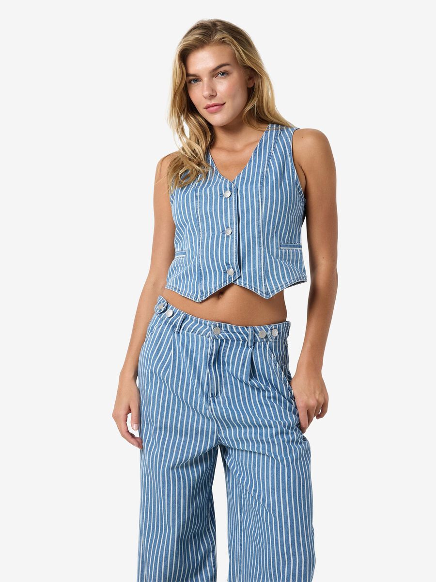 Noisy May NÅLESTRIBET VEST, Medium Blue Denim, highres - 27034097_MediumBlueDenim_007.jpg