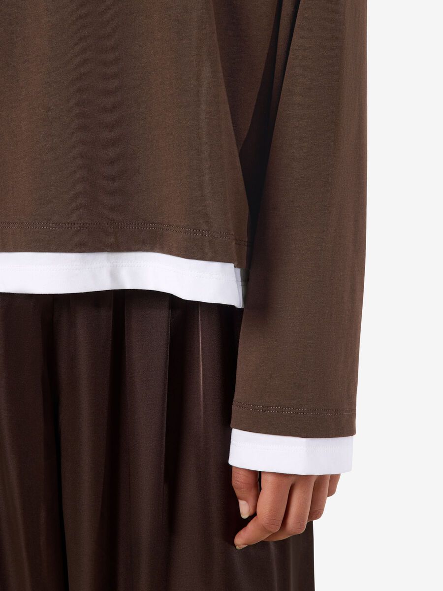 Carousel image 5 NMEMBER DOUBLE LAYER LONG SLEEVED TOP, Demitasse