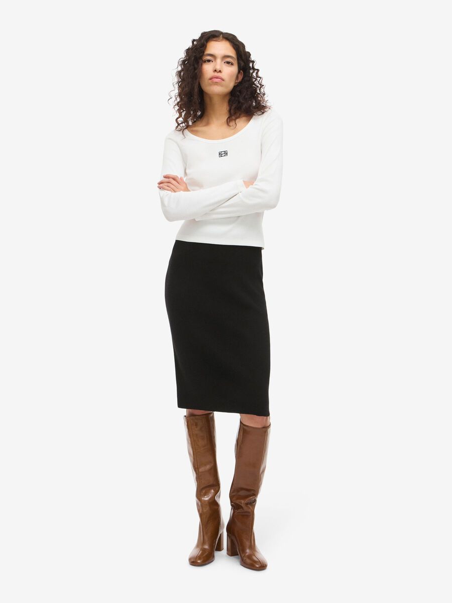 Carousel image - KNITTED MIDI SKIRT, Black | 3