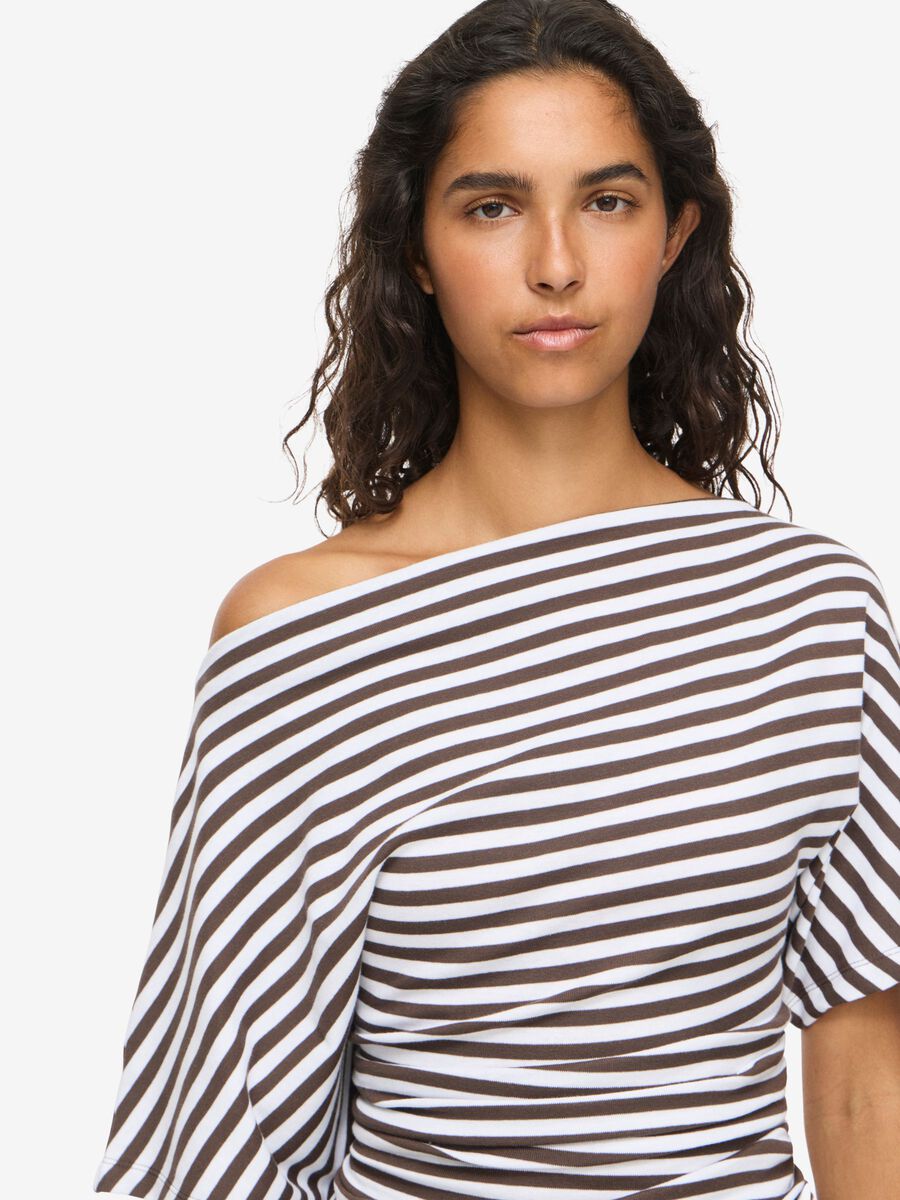 Carousel image 4 NMSTORMI ONE-SHOULDER TOP, Chocolate Brown