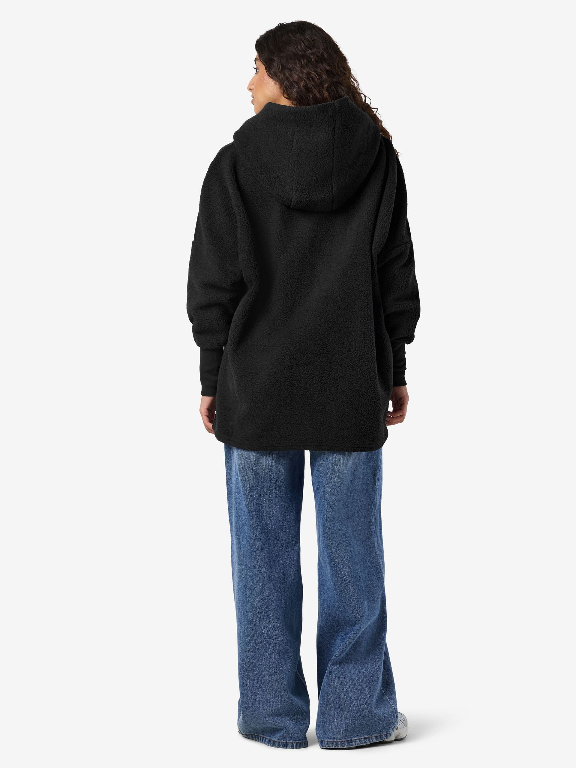 Carousel image - FLEECE COATIGAN, Black | 3