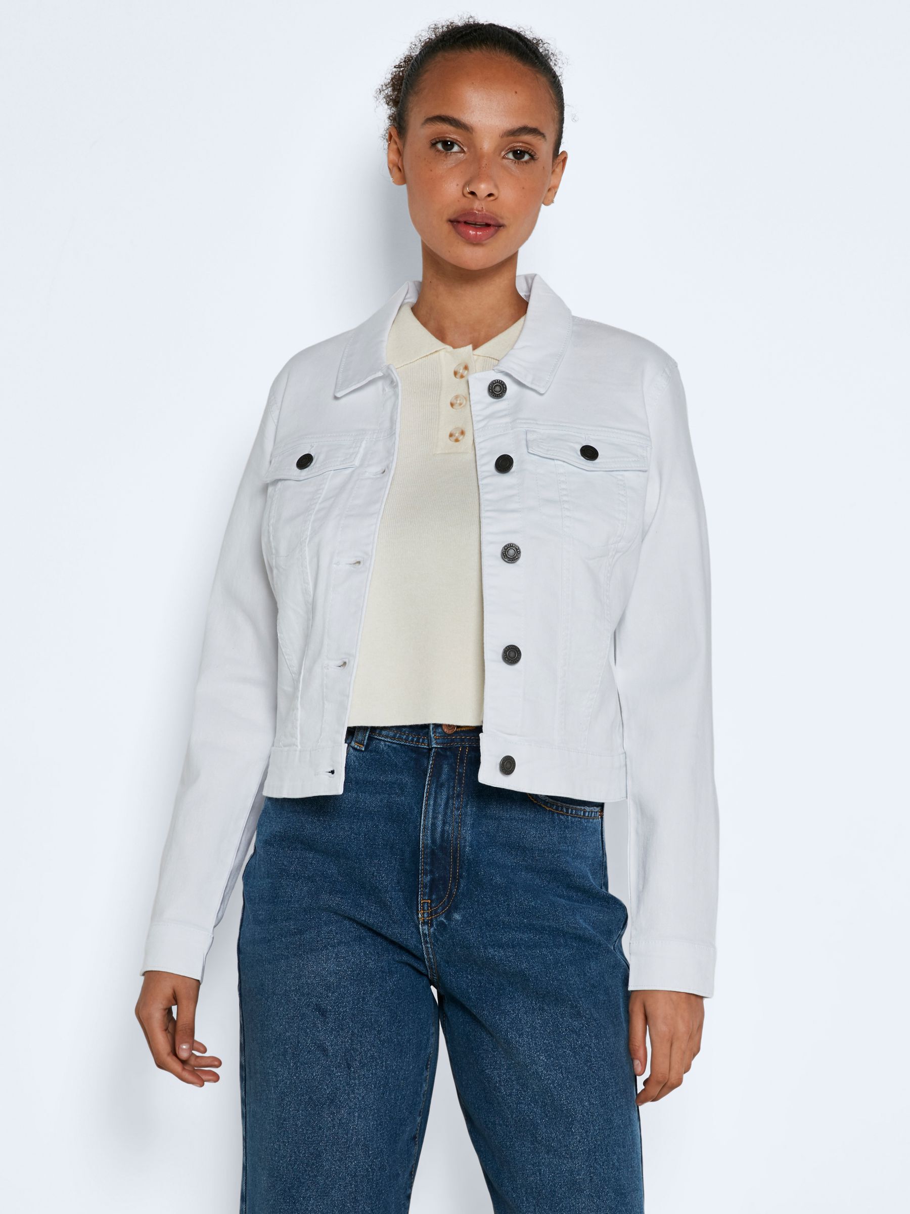 noisy may white denim jacket