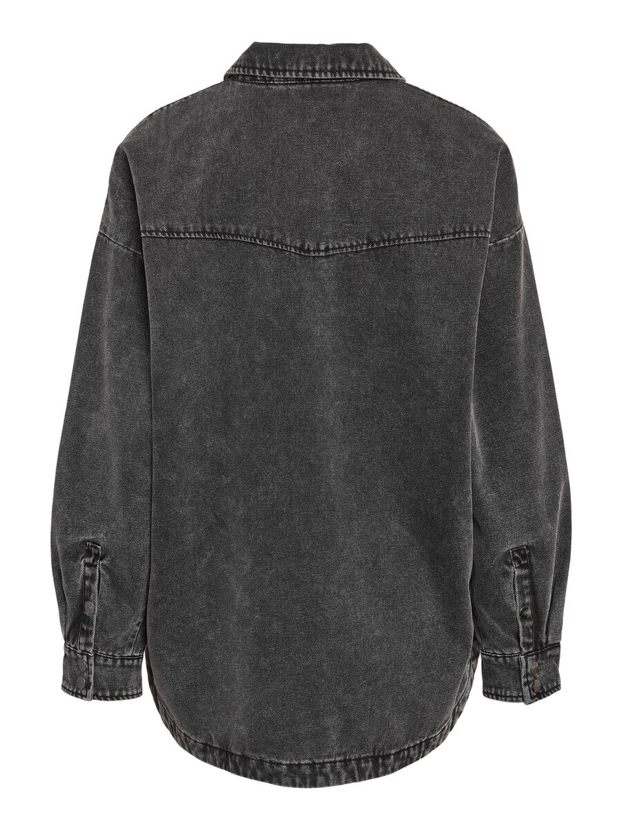 Carousel image - QUILTED DENIM OVERSHIRT, Dark Grey Denim | 7
