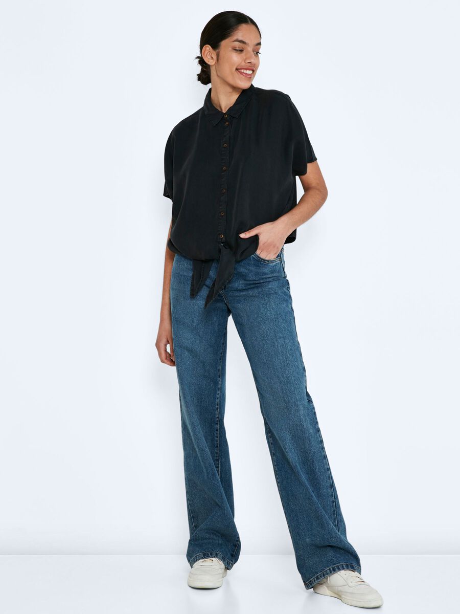 Noisy May SHORT SLEEVED TENCEL™ LYOCELL SHIRT, Black, highres - 27020814_Black_004.jpg