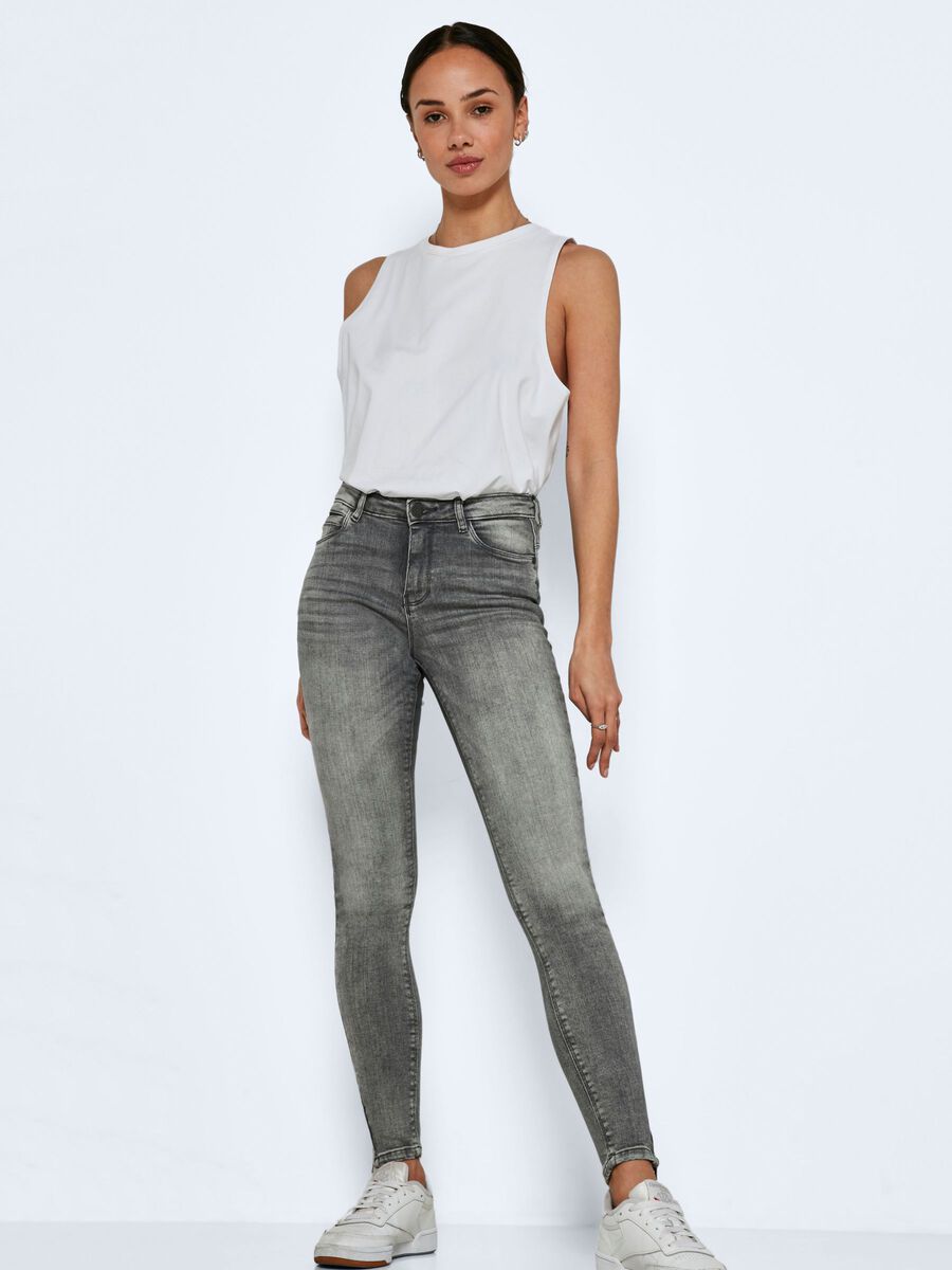NMKIMMY CROPPED NORMAL WAIST SKINNY FIT JEANS, Grey