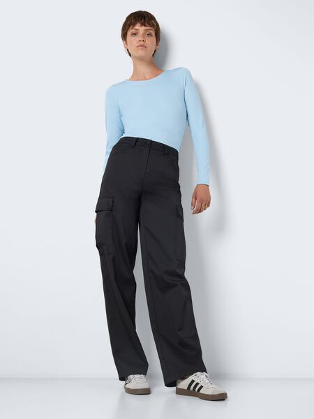 Noisy May HIGH WAISTED CARGO TROUSERS, Black, highres - 27023604_Black_007.jpg