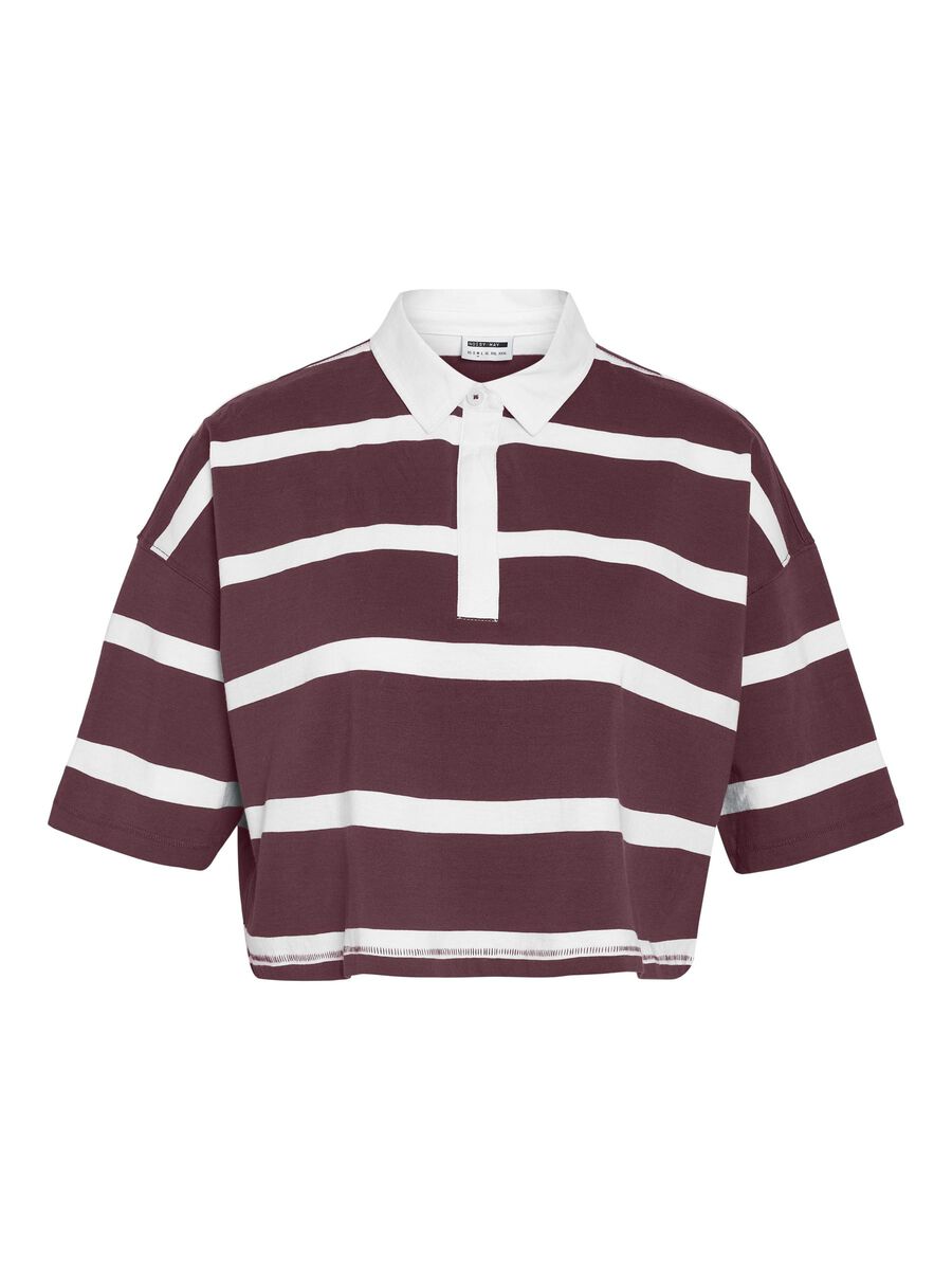 Noisy May CROPPED POLO SHIRT, Burgundy, highres - 27035739_Burgundy_1220394_001.jpg