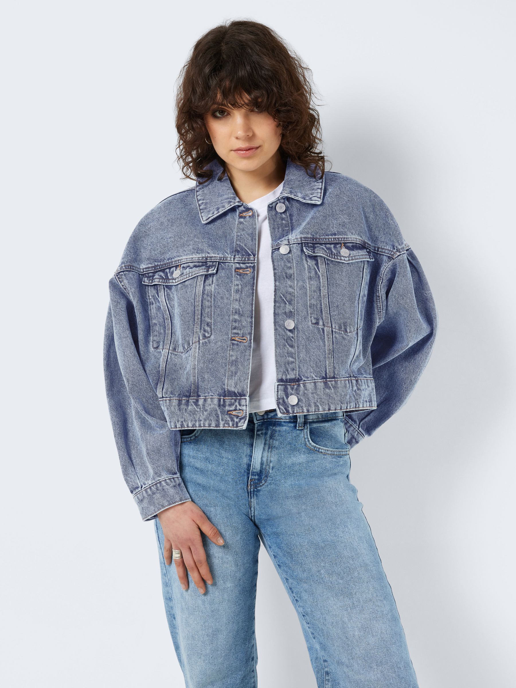 Loose fit denim hotsell jacket