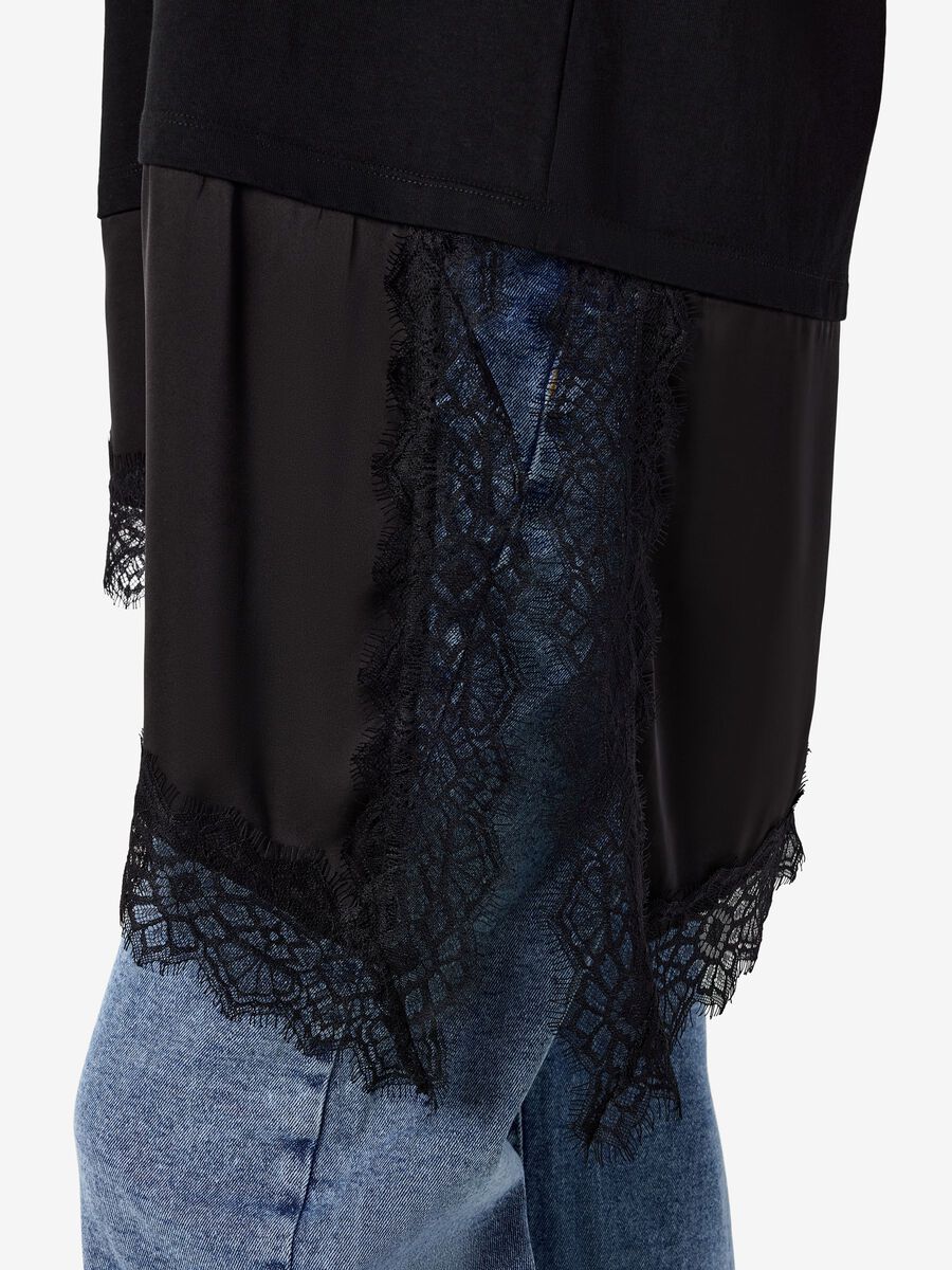 Carousel image - NMFILLA LACE  T-SHIRT, Black | 5
