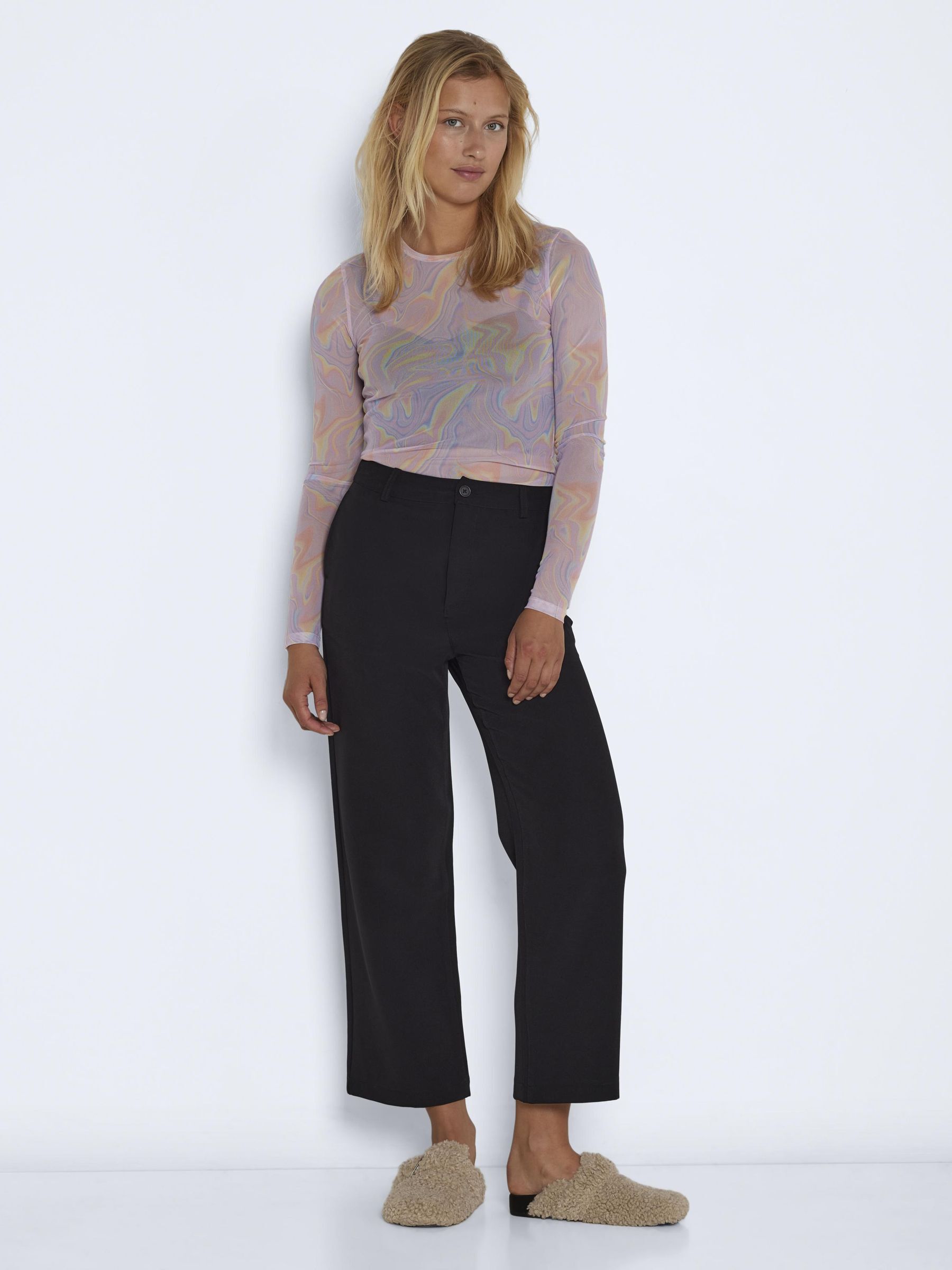 WIDE LEG ANKLE TROUSERS Black NOISY MAY