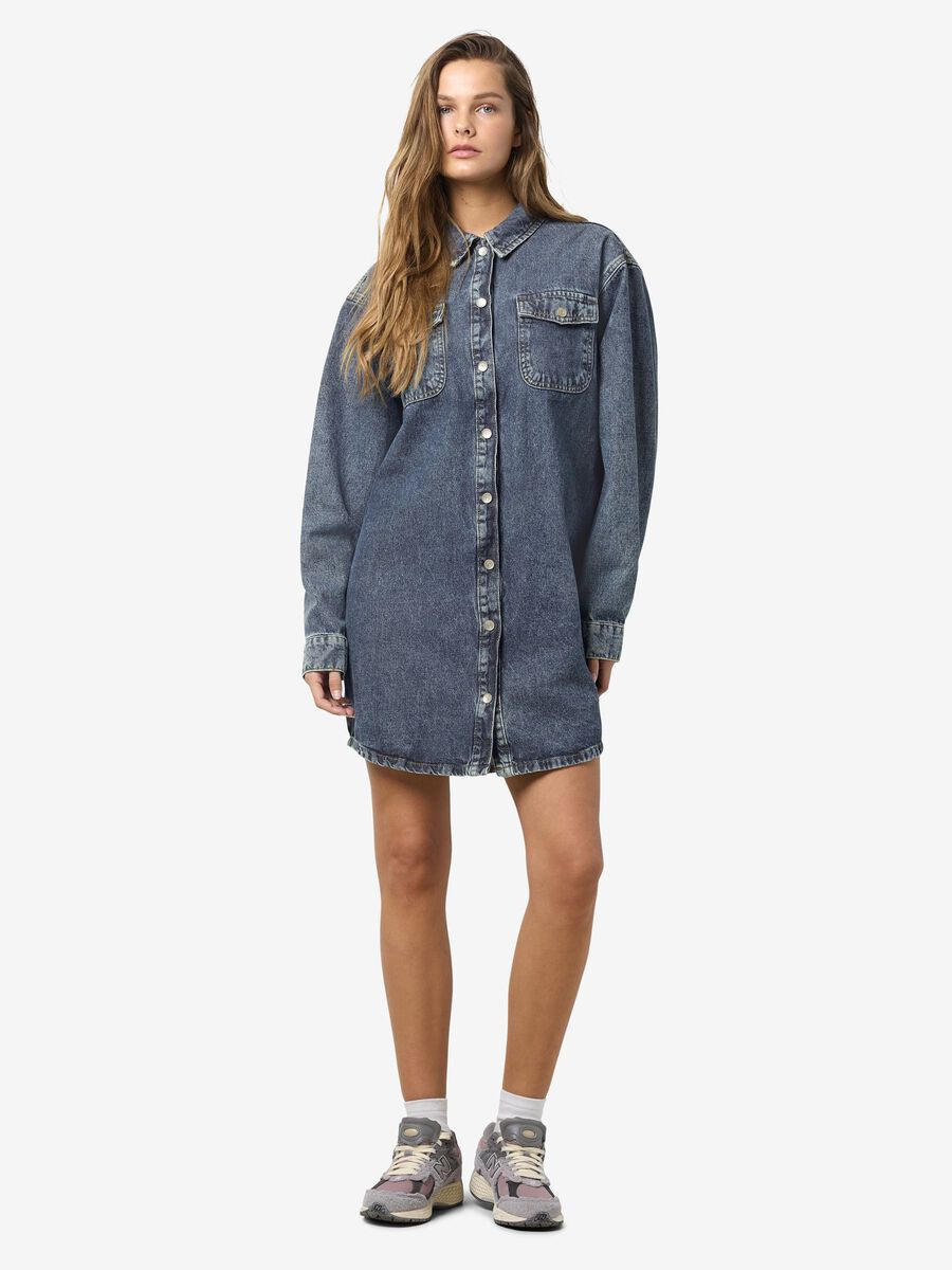 Product carousel image - NMALVA DENIM DRESS, Medium Blue Denim | 2