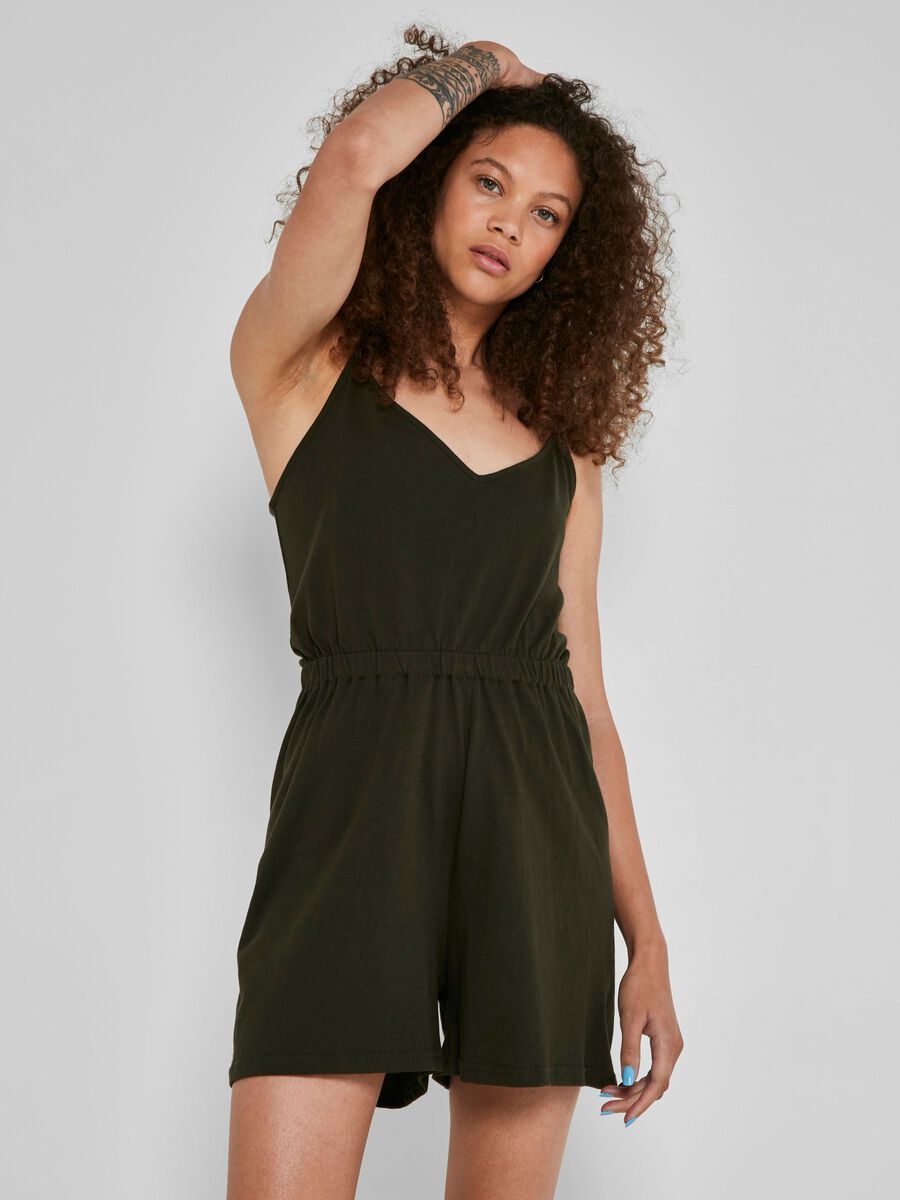 SLEEVELESS PLAYSUIT, Rosin, highres