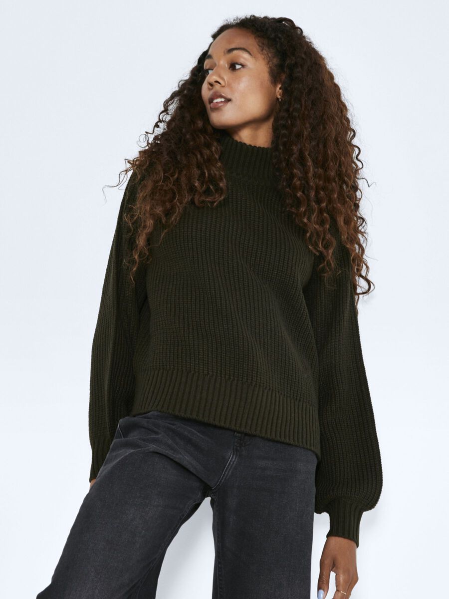 Noisy May HIGH NECK KNITTED PULLOVER, Rosin, highres - 27017053_Rosin_007.jpg