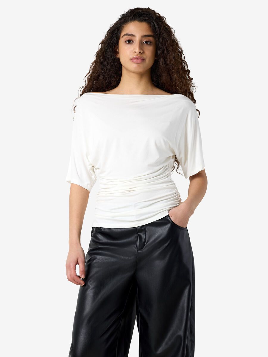 Product tile image - NMJUNE ONE-SHOULDER TOP, Bright White | 27038695_BrightWhite