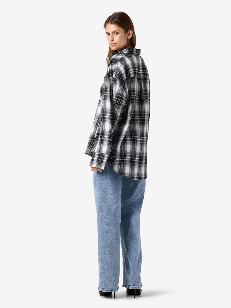 Carousel image - NMZOE CHECKED SHIRT, Black | 3