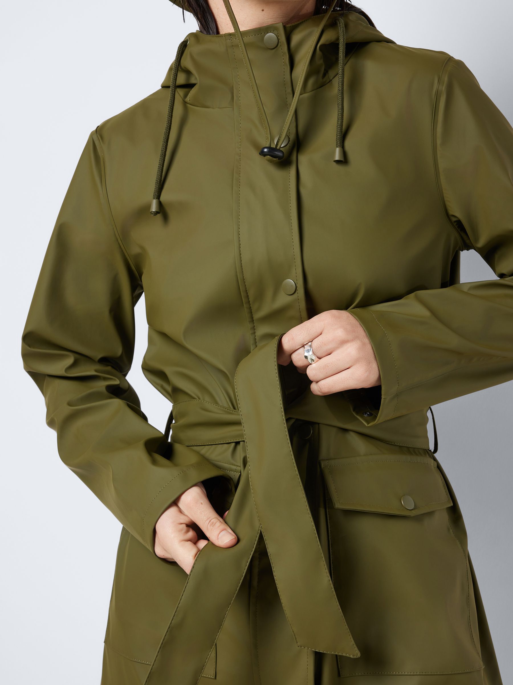 Olive green raincoat discount
