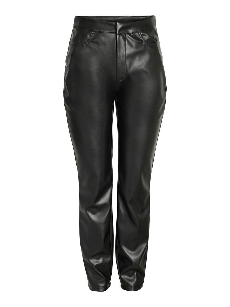 Cropped Faux Leather Trousers
