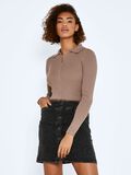 Noisy May LANGE MOUWEN POLO TOP, Taupe Gray, highres - 27020310_TaupeGray_003.jpg