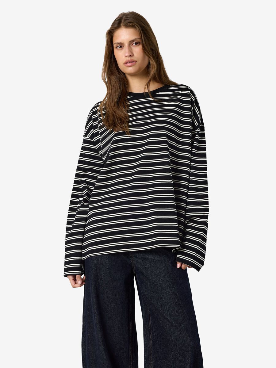 Carousel image - STRIPED PULLOVER, Black | 1