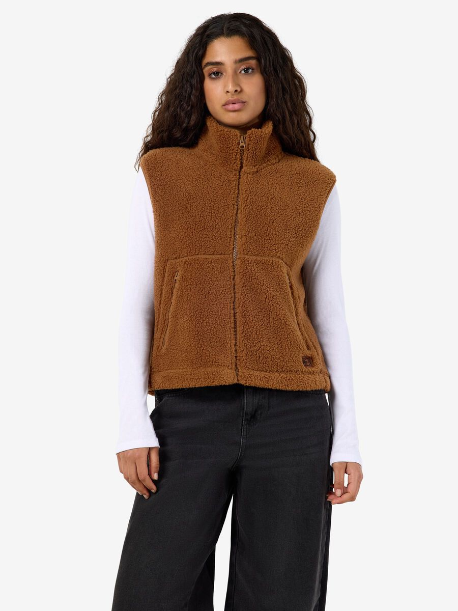 Product tile image NMMASEY TEDDY GILET, Toffee 27036457_Toffee